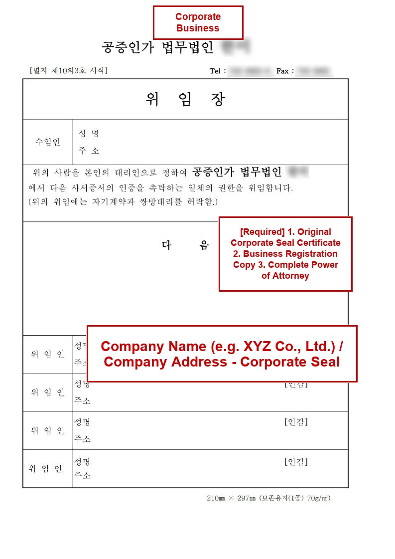 Notarization power of attorney sample - corporation