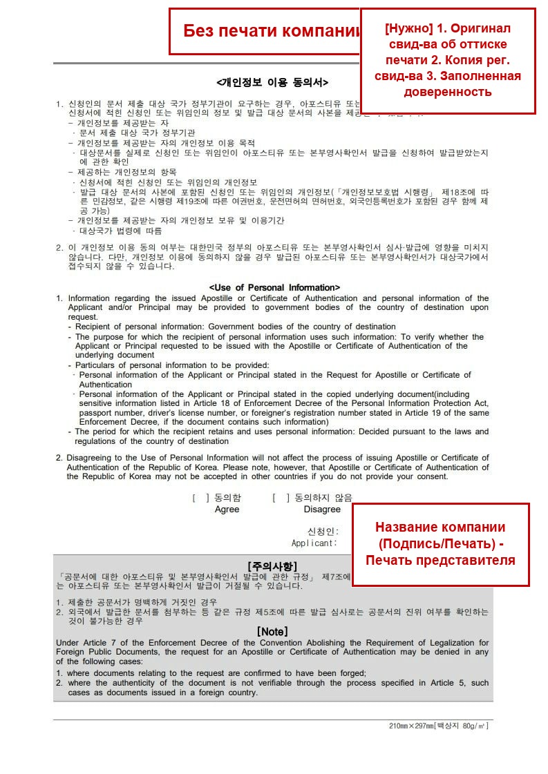Оборотная сторона — без печати компании