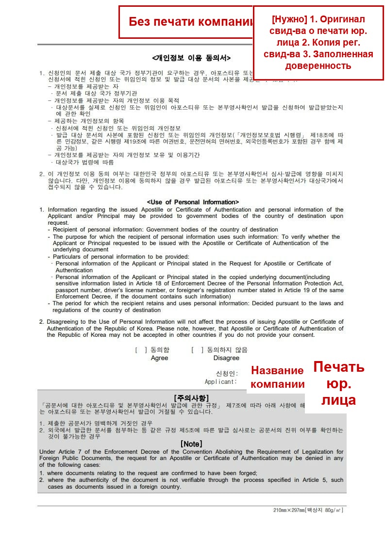 Оборотная сторона — без печати компании