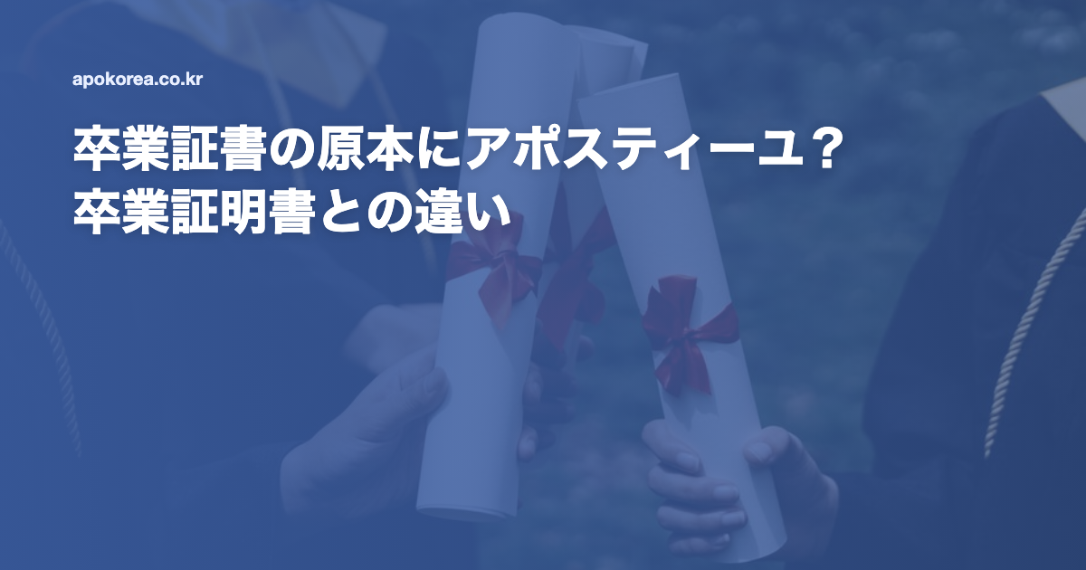 卒業証書の原本にアポスティーユ？卒業証明書との違い