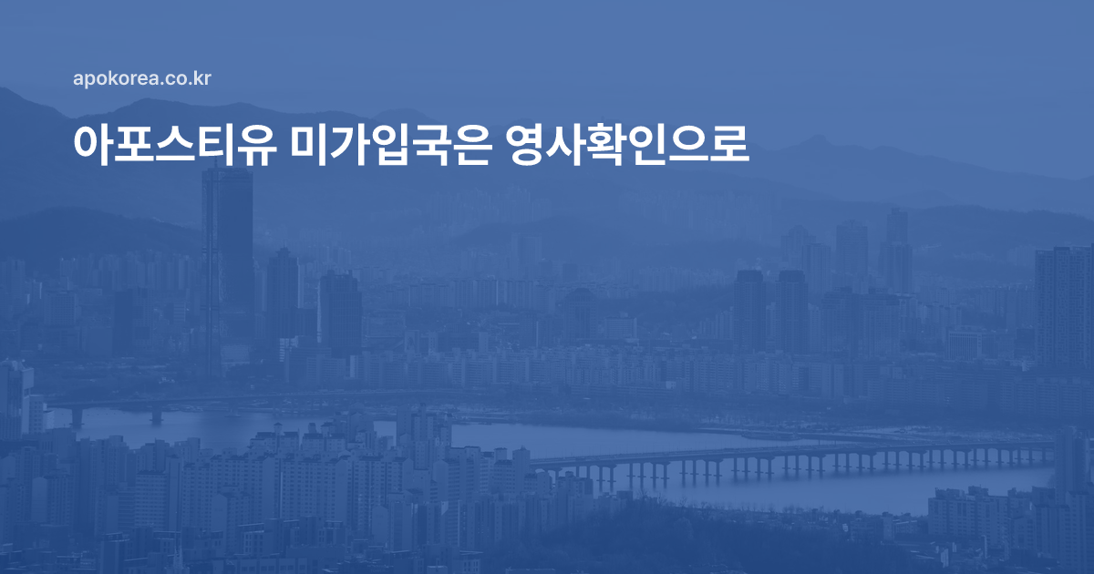 아포스티유 미가입국은 영사확인으로